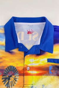 Order Men's Long Sleeve Dye Sublimation Polo Shirt Personal Design Water Sports 3 Button Chest Left Front Chest Pocket Printing Throughout Dye Sublimation Manufacturer 100%Polyester P1428 detail view-1